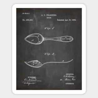 Kitchen Spoon Patent - Cook Chef Farmhouse Décor Art - Black Chalkboard Sticker